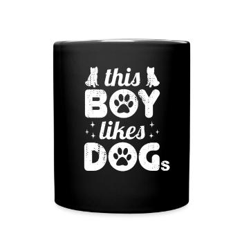This boy likes dogs - Full Colour Mug - black - Front