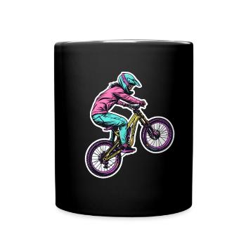 Mountain biker - Full Colour Mug - black - Front