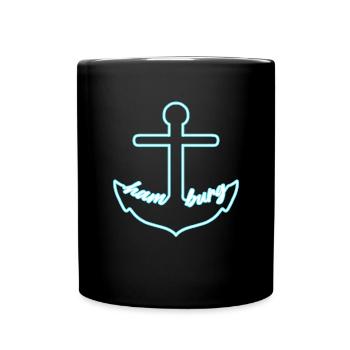 Hamburg Tshirt Geschenk Moin Hamburch Fußball - Tasse einfarbig - Schwarz - Vorne