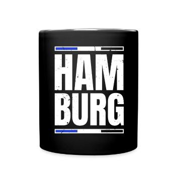 Hamburg Tshirt Geschenk Moin Hamburch Fußball - Tasse einfarbig - Schwarz - Vorne