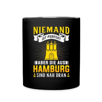 Hamburg Tshirt Geschenk Moin Hamburch Fußball - Tasse einfarbig - Schwarz - Vorne