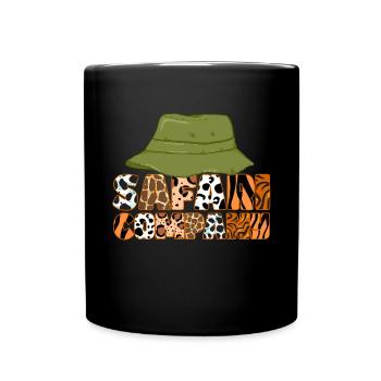 African Safari Zoo Safari Animal Pattern Print - Full Colour Mug - black - Front
