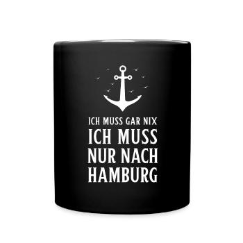 Hamburg Tshirt Geschenk Moin Hamburch Fußball - Tasse einfarbig - Schwarz - Vorne