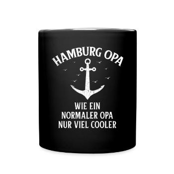 Hamburg Tshirt Geschenk Moin Hamburch Fußball - Tasse einfarbig - Schwarz - Vorne