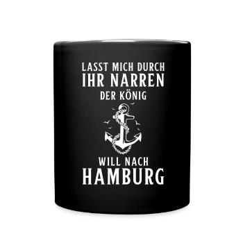 Hamburg Tshirt Geschenk Moin Hamburch Fußball - Tasse einfarbig - Schwarz - Vorne