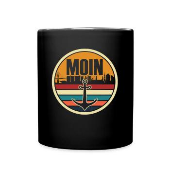 Hamburg Tshirt Geschenk Moin Hamburch Fußball - Tasse einfarbig - Schwarz - Vorne
