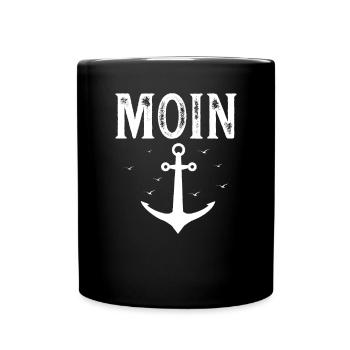 Hamburg Tshirt Geschenk Moin Hamburch Fußball - Tasse einfarbig - Schwarz - Vorne