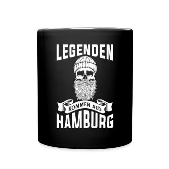 Hamburg Tshirt Geschenk Moin Hamburch Fußball - Tasse einfarbig - Schwarz - Vorne