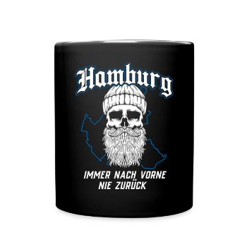 Hamburg Tshirt Geschenk Moin Hamburch Fußball - Tasse einfarbig - Schwarz - Vorne