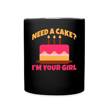 Cake Lover Cake Gift - Full Colour Mug - black - Front