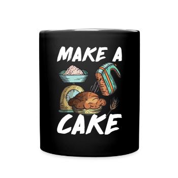 Cake Lover Cake Gift - Full Colour Mug - black - Front