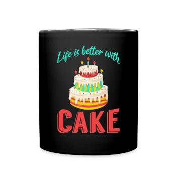 Cake Lover Cake Gift - Full Colour Mug - black - Front