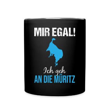 Müritz-Entschlossenheit: Einfach ab zum See! - Tasse einfarbig - Schwarz - Vorne