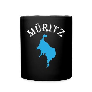 Müritzsee Kontur - Experience pure nature - Full Colour Mug - black - Front
