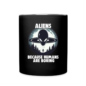 SciFi and alien aliens and UFO fan - Full Colour Mug - black - Front