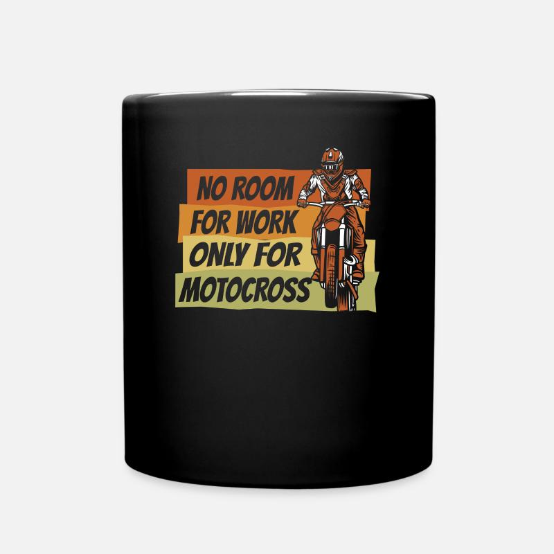 Pas de place pour le travail uniquement pour les pilotes de course de motocross - Mug uni - noir