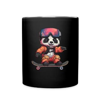 Panda Bear Skater Panda géant japonais - Mug uni - noir - Devant