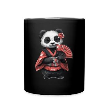 Panda Ours Geisha Panda géant japonais - Mug uni - noir - Devant