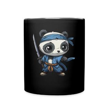 Panda Bear Ninja Panda géant japonais - Mug uni - noir - Devant