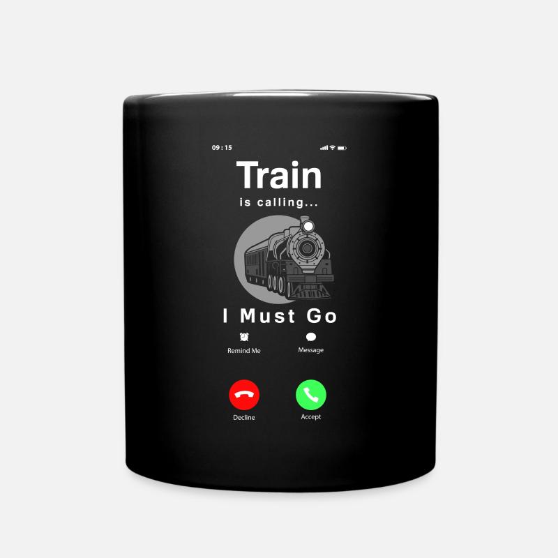 Drôle de Train amant Trains Locomotive cadeau - Mug uni - noir