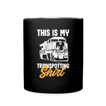 Drôle de Train amant Trains Locomotive cadeau - Mug uni - noir - Devant