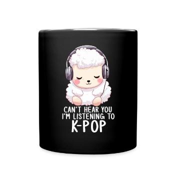 Can't Hear You I'm Listening K-pop Alpaca - Tasse einfarbig - Schwarz - Vorne