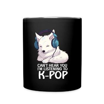 Je ne t’entends pas, j’écoute de la K-pop, Arctic Fox - Mug uni - noir - Devant