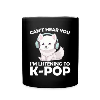 Je ne t’entends pas, j’écoute de la K-pop, Arctic Fox - Mug uni - noir - Devant