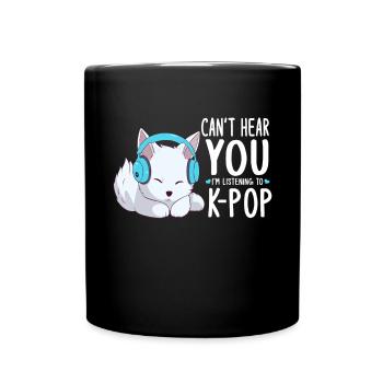 Je ne t’entends pas, j’écoute de la K-pop, Arctic Fox - Mug uni - noir - Devant