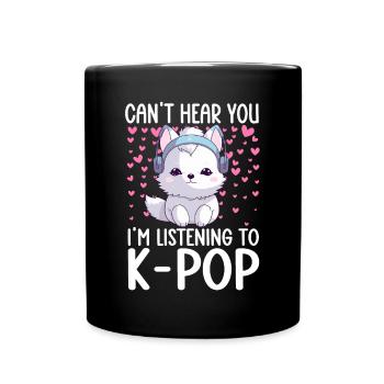 Je ne t’entends pas, j’écoute de la K-pop, Arctic Fox - Mug uni - noir - Devant