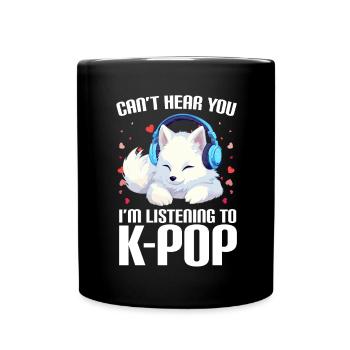 Je ne t’entends pas, j’écoute de la K-pop, Arctic Fox - Mug uni - noir - Devant