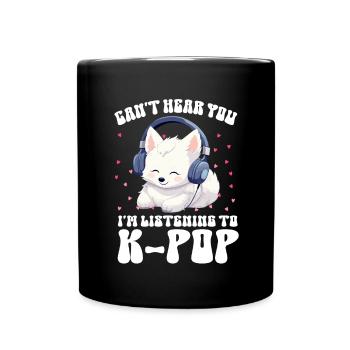 Je ne t’entends pas, j’écoute de la K-pop, Arctic Fox - Mug uni - noir - Devant