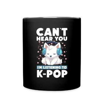 Je ne t’entends pas, j’écoute de la K-pop, Arctic Fox - Mug uni - noir - Devant
