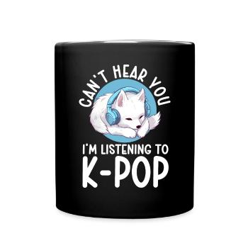 Je ne t’entends pas, j’écoute de la K-pop, Arctic Fox - Mug uni - noir - Devant