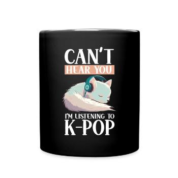 Je ne t’entends pas, j’écoute de la K-pop, Arctic Fox - Mug uni - noir - Devant