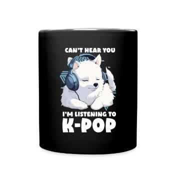 Je ne t’entends pas, j’écoute de la K-pop, Arctic Fox - Mug uni - noir - Devant