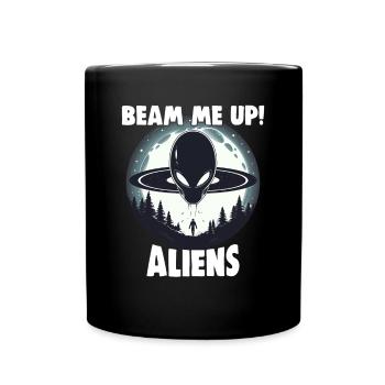 SciFi and Extraterrestrial Aliens and UFO Fan - Full Colour Mug - black - Front