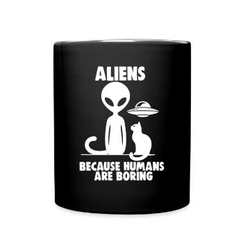 SciFi and Extraterrestrial Aliens and UFO Fan - Full Colour Mug - black - Front