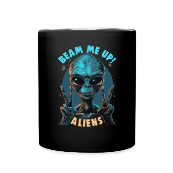SciFi and Extraterrestrial Aliens and UFO Fan - Full Colour Mug - black - Front