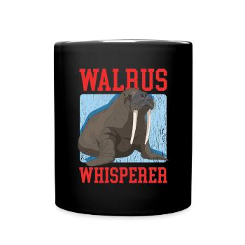 Walross Walroß Walrus Walrosse Geschenk - Tasse einfarbig - Schwarz - Vorne