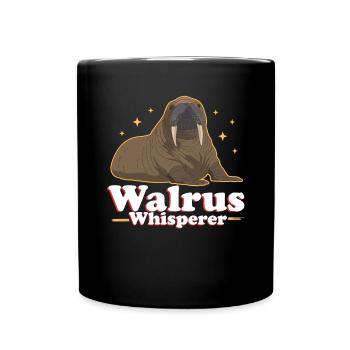 Walross Walrus Walrosse Walroß Geschenk - Tasse einfarbig - Schwarz - Vorne