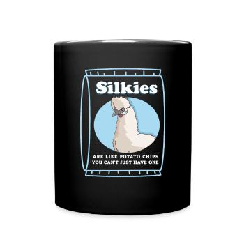 Silky Chickens, Silkie Chickens, Silkie Chickens Gift - Full Colour Mug - black - Front