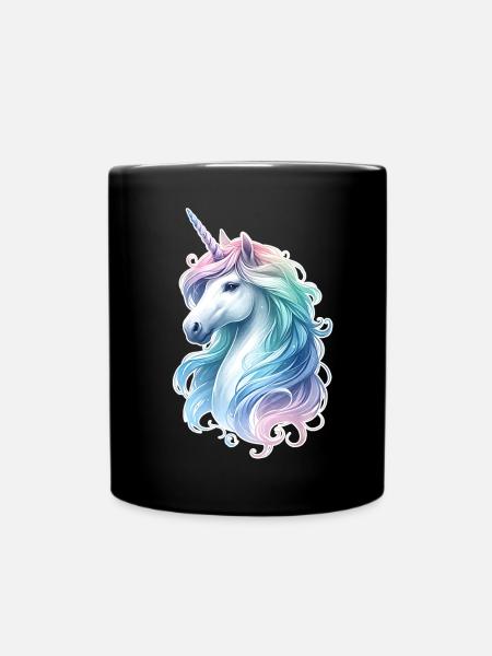 Fantasy Unicorn Horse Fans Einhornliebhaber - Tasse einfarbig - Schwarz