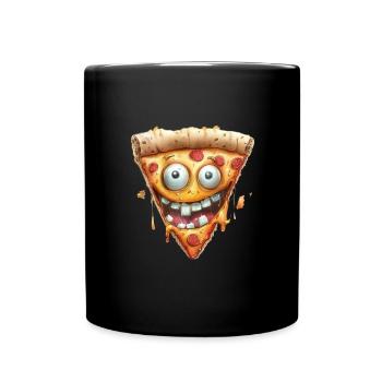 Funny Pizza Face For Humorous Moments - Full Colour Mug - black - Front