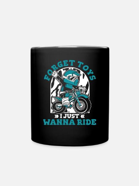 Oubliez les jouets, je veux juste faire de la course de moto - Mug uni - noir