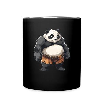 Panda Bear Sumo Catcher Panda géant japonais - Mug uni - noir - Devant