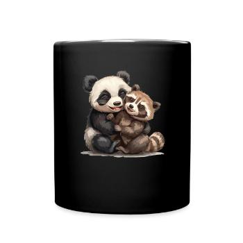 Panda Bear Tanuki Panda géant japonais - Mug uni - noir - Devant
