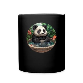 Panda Bear Japanese Onsen Giant Panda - Full Colour Mug - black - Front
