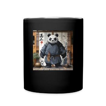 Pandabär Yokai Japanischer Riesenpanda - Tasse einfarbig - Schwarz - Vorne