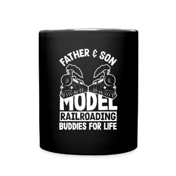 Drôle de Train amant Trains Locomotive cadeau - Mug uni - noir - Devant